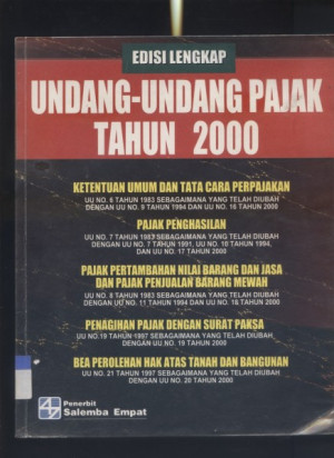 Image of Undang - Undang Pajak Tahun 2000 (Edisi Lengkap)