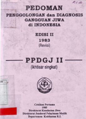 Image of Pedoman Penggolongan dan Diagnosis Gangguan Jiwa di Indonesia  II