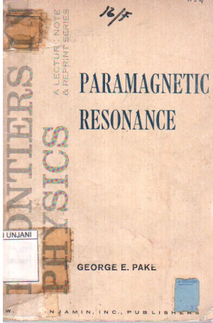 Image of Paramagnetic Resonance, an introductory monograph