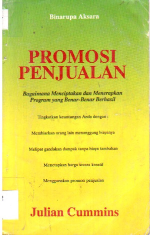 Image of Promosi Penjualan : bagaimana menciptakan dan menerapkan program yang benar-benar berhasil